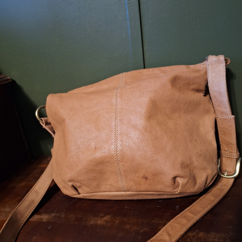 Tan Leather Crossbody Bag - Picture 9 of 12